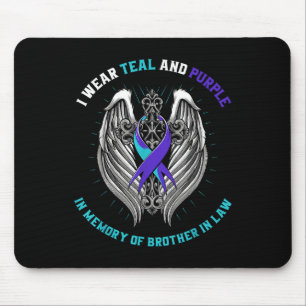 Teal And Purple Suicide Awareness Brother In Law C Mouse Pad