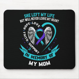 Teal and Purple Suicide Awareness Ribbon Mom Memor Mouse Pad