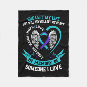 Teal And Purple Suicide Awareness Shirt Someone I Fleece Blanket