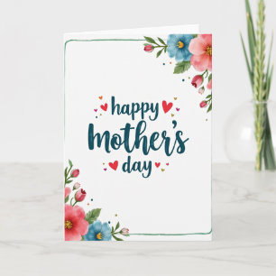 Teal And Red Mothers Day Card