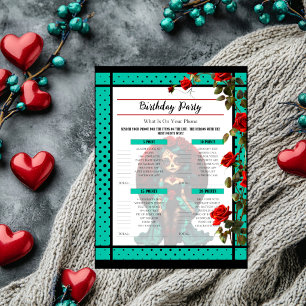 Teal and Red Roses Sugar Skulls On Your Phone Game