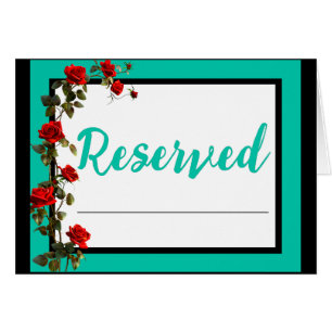 Teal and Red Roses Sugar Skulls Reserved Card