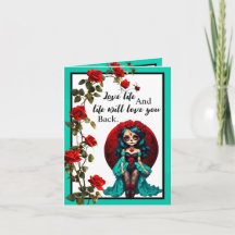Teal and Red Roses Sugar Skulls