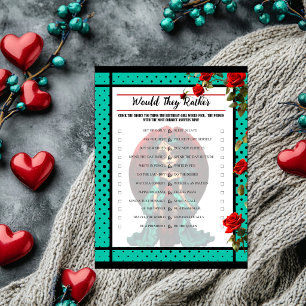 Teal and Red Roses Sugar Skulls They Rather Game