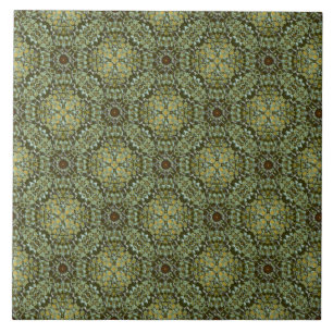 Teal and Sage Knit Medallion Pattern Tile