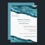 Teal and Silver Agate Border, Bar Mitzvah Invitation<br><div class="desc">This modern design features a beautiful teal and silver glittery agate border and your custom text on the front and back if needed.  Use the template form to add your text.  The advanced editing menus,  accessed by choosing "customize further",  will allow you to change the fonts,  colours and layout.</div>