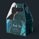 Teal and Silver Agate Sweet Sixteen Thank You Favor Box<br><div class="desc">This elegant and glamourous sweet sixteen thank you favour bag features a teal blue agate marble background with faux silver glitter accents. The text combines handwritten script and modern sans serif fonts for a classy and sophisticated look. This will be perfect for an autumn fall and winter sweet sixteen birthday...</div>