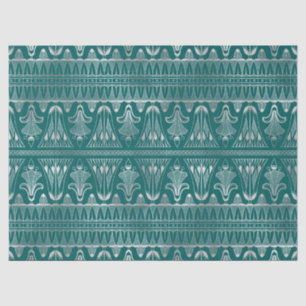 Teal and Silver Art Deco Decoupage Tissue Paper