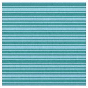 Teal and Sky Blue Stripes Pattern Fabric