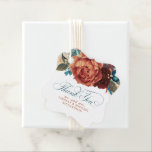 Teal and Terracotta Floral Wedding Thank You Favour Tags<br><div class="desc">Pampas grass and terracotta and teal blue flowers exotic wedding favour tags</div>