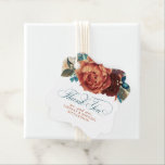 Teal and Terracotta Floral Wedding Thank You Favour Tags<br><div class="desc">Pampas grass and terracotta and teal blue flowers exotic wedding favour tags</div>