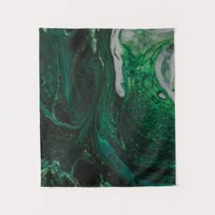 Teal and white abstract painting tapestry