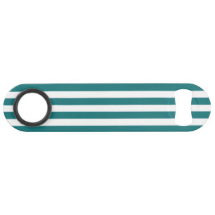 Teal and white candy stripes bar key
