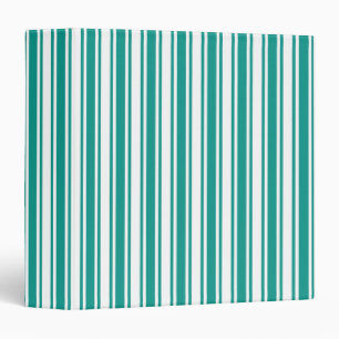 Teal and white candy stripes binder