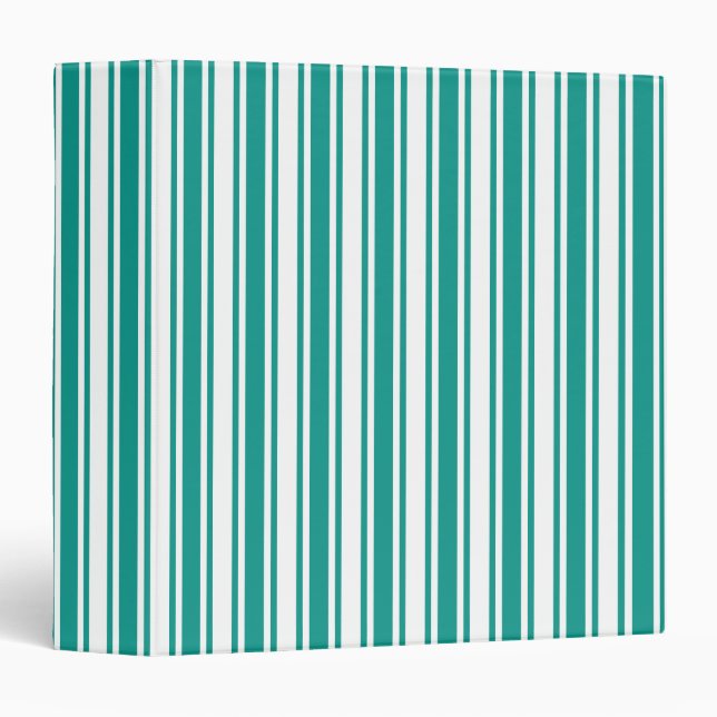 Teal and white candy stripes binder (Front/Spine)