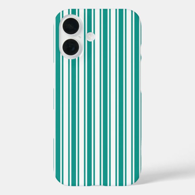 Teal and white candy stripes Case-Mate iPhone case (Back)
