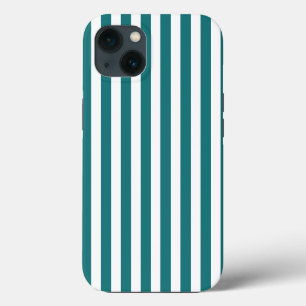 Teal and white candy stripes Case-Mate iPhone case