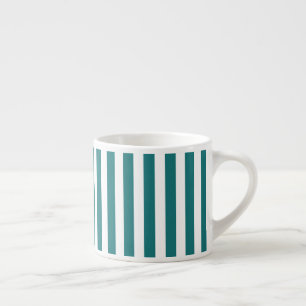 Teal and white candy stripes espresso cup
