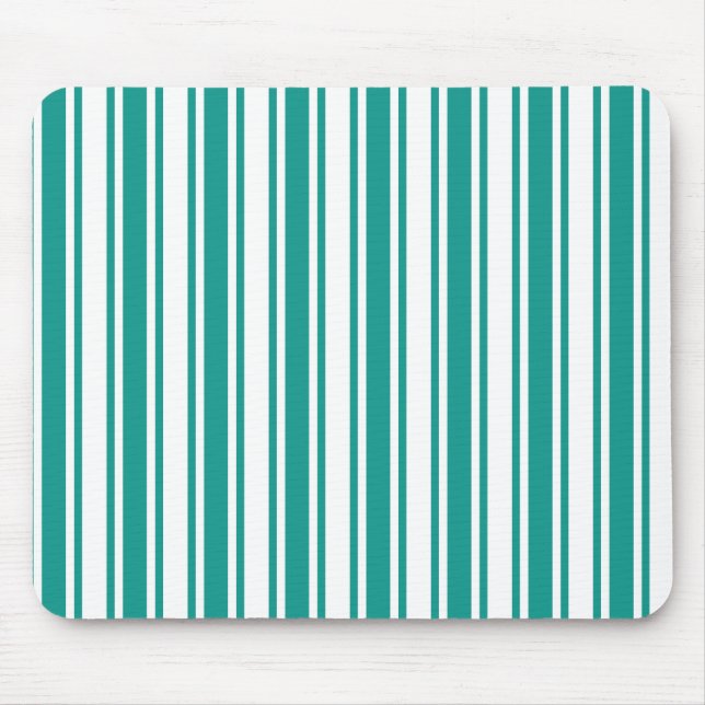 Teal and white candy stripes mouse pad (Front)
