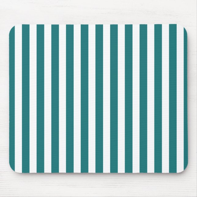 Teal and white candy stripes mouse pad (Front)
