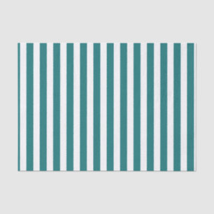 Teal and white candy stripes tissue paper