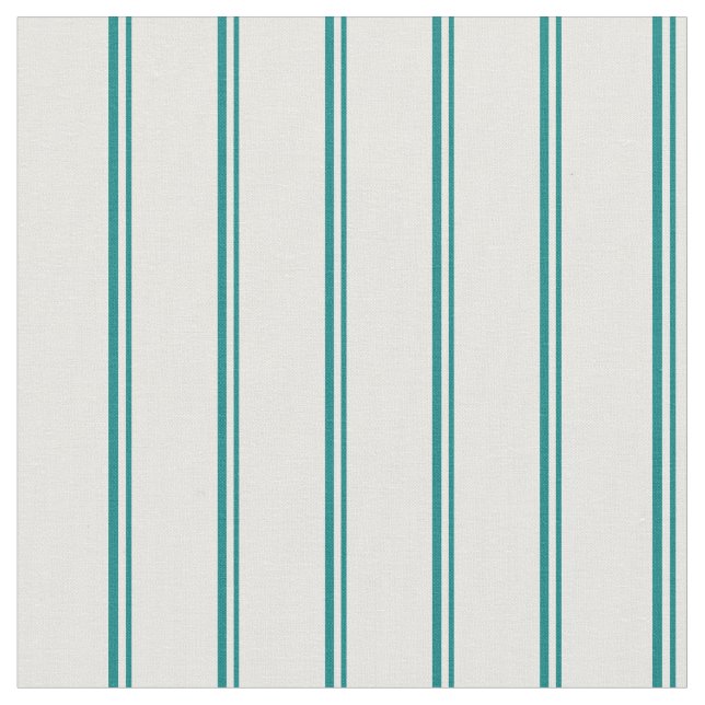 Teal and White Coloured Stripes/Lines Pattern Fabric (Close Up)