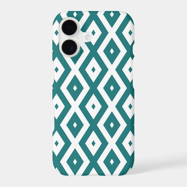 Teal and white diamond pattern (Back)