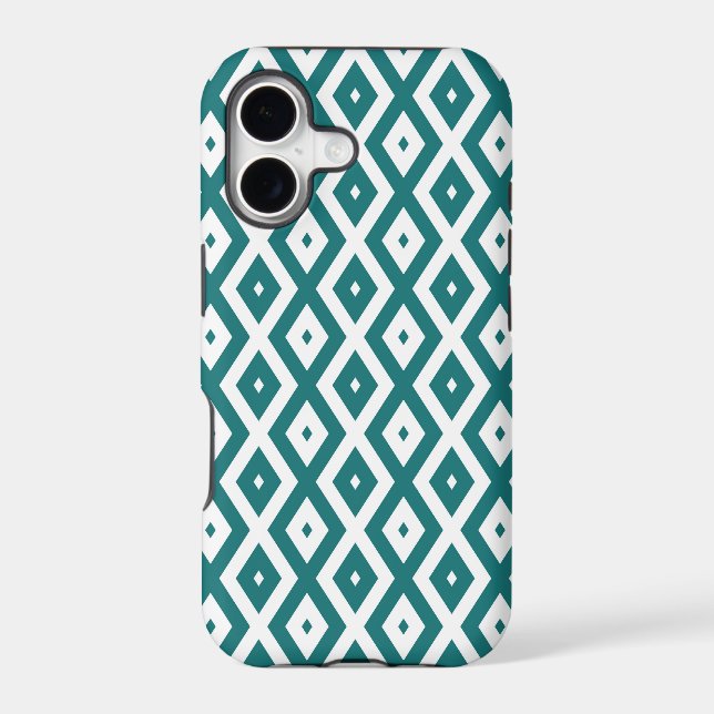 Teal and white diamond pattern (Back)