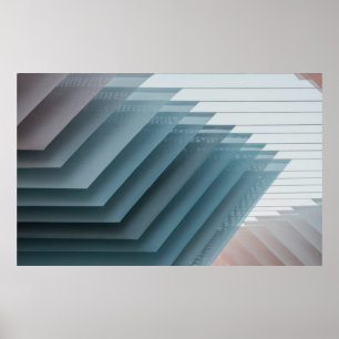 Teal and white digital wallpaper poster
