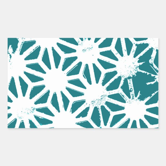 Teal and white geometric pattern sticker (Front)