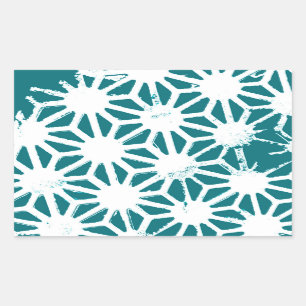Teal and white geometric pattern sticker