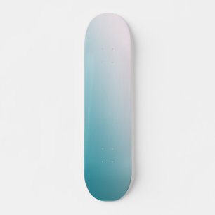 Teal and White Gradient Skateboard