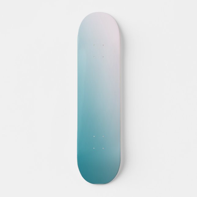 Teal and White Gradient Skateboard (Front)