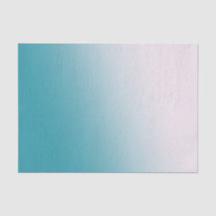 Teal and White Gradient Tissue Paper