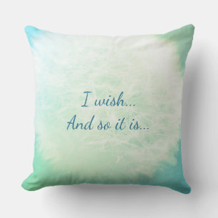 Teal and White inspirational design Throw Pillow