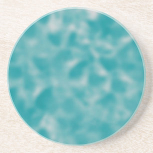 Teal and White Mottled Coaster