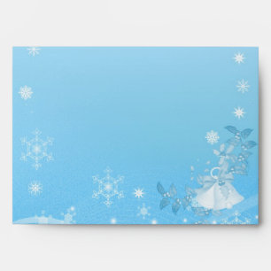 Teal and White Winter Wedding Envelopes