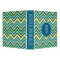 Teal and Yellow Colourful Chevron Pattern Monogram