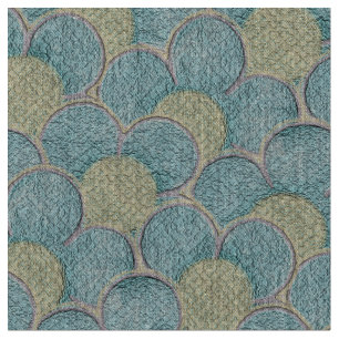 Teal and Yellow Large Format Flowers Fabric