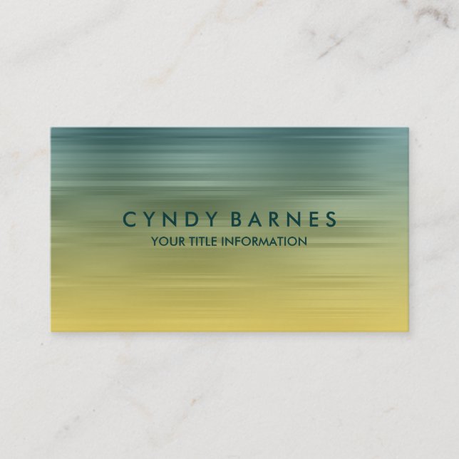 Teal and Yellow Stripe Business Card (Front)