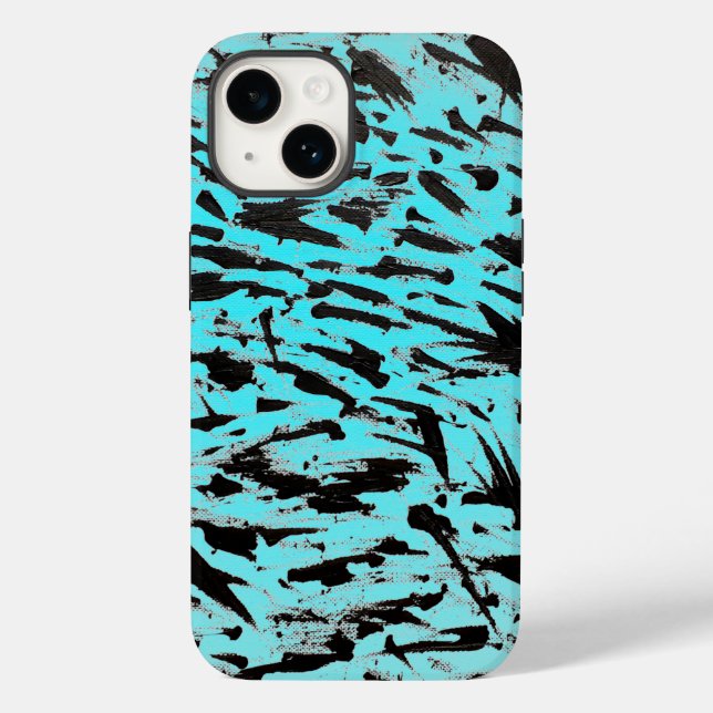 Teal Animal Print Abstract Case-Mate iPhone Case (Back)
