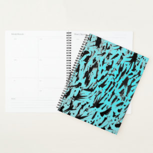 Teal Animal Print Abstract Planner