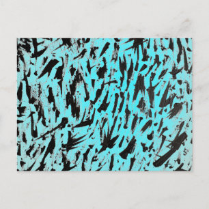 Teal Animal Print Abstract Postcard