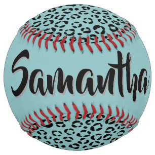 Teal Animal Print (personalize) Softball