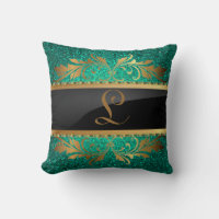 Teal Aqua Glitter Sequin Disco Couch Throw Pillow