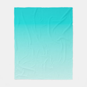 Teal aqua gradient fleece blanket