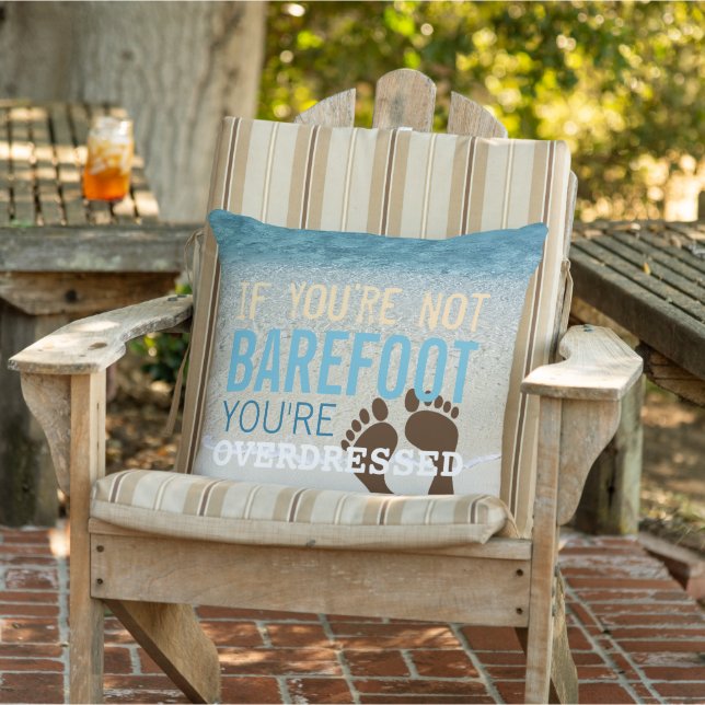 Teal Aqua Turquoise Blue Ocean Surf Waves Outdoor  Pillow (Chair)