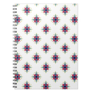Teal Arabic Patterned Spiral Notebook