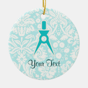 Teal Architect Ceramic Ornament
