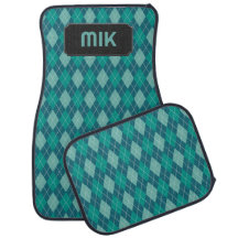 Teal Argyle Diamonds with Custom Initials or Name